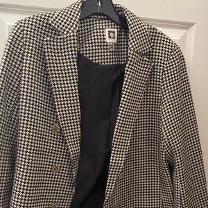 Anne Klein Black and White Houndstooth Blazer